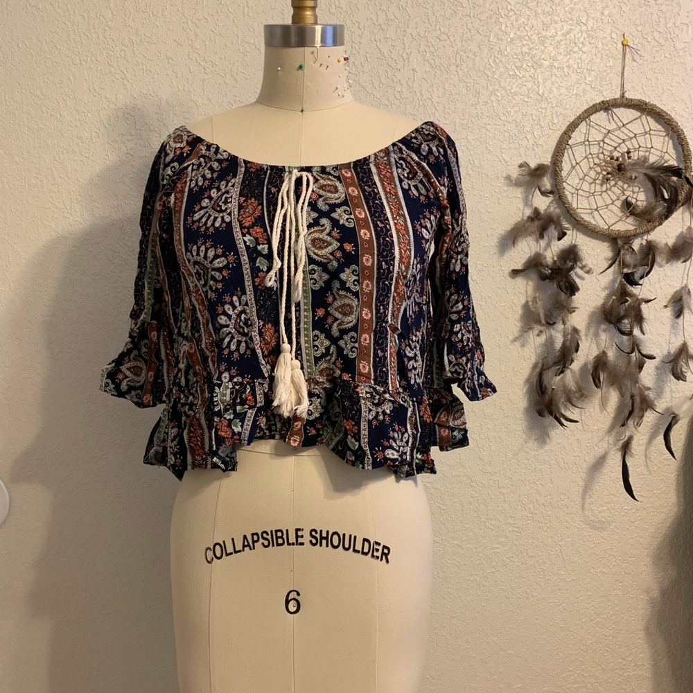 Handmade woven crop top. No brand.